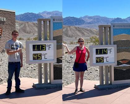 Miriam Kentner de 46 años y su hijo Kaden de 21, ambos viajaron desde el estado de Washington.