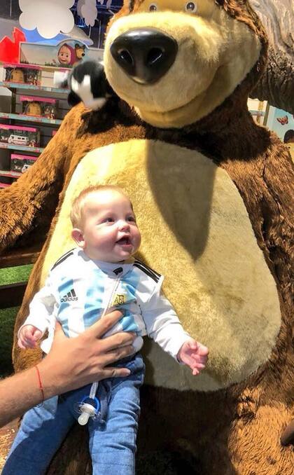 A los 8 meses, Mirko Wiebe (hijo de Marley) es uno de los que tuvo el privilegio de viajar a la Copa del Mundo.