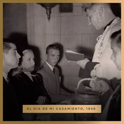 Mirtha Legrand, el día de su casamiento, en 1946, en la iglesia San Martín de Tours. "Yo le decía a mi marido, ¿qué estarán construyendo allá enfrente?", recordaría luego. Se refería, claro, a la construcción del sanatorio de La Pequeña Compañía.