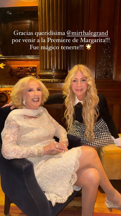 Mirtha Legrand junto a Cris Morena en la presentación de Margarita (Foto: Instagram @bycrismorena)