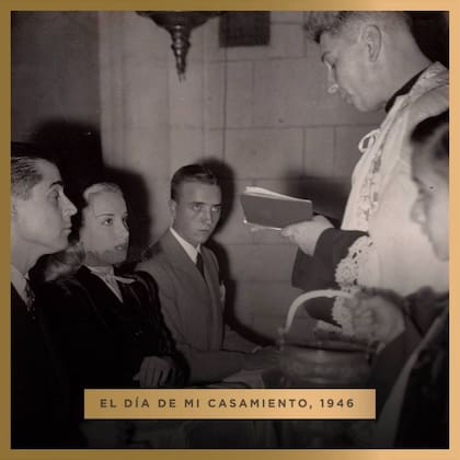 Mirtha Legrand y Daniel Tinayre en la iglesia San Martín de Tours, donde contrajeron enlace en 1946