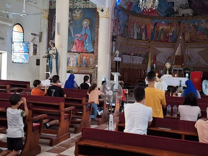 Misa del padre Gabriel Romanelli en Gaza