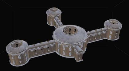 Modelo 3D del hotel de la Luna