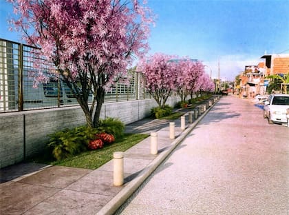 Modelo terminado. Así se verá la calle de la villa 31 lindera con la autopista Illia cuando las obras estén finalizadas; los trabajos fueron costeados por el gobierno de la ciudad a través de AUSA, la empresa estatal que administra las autopistas porteñas