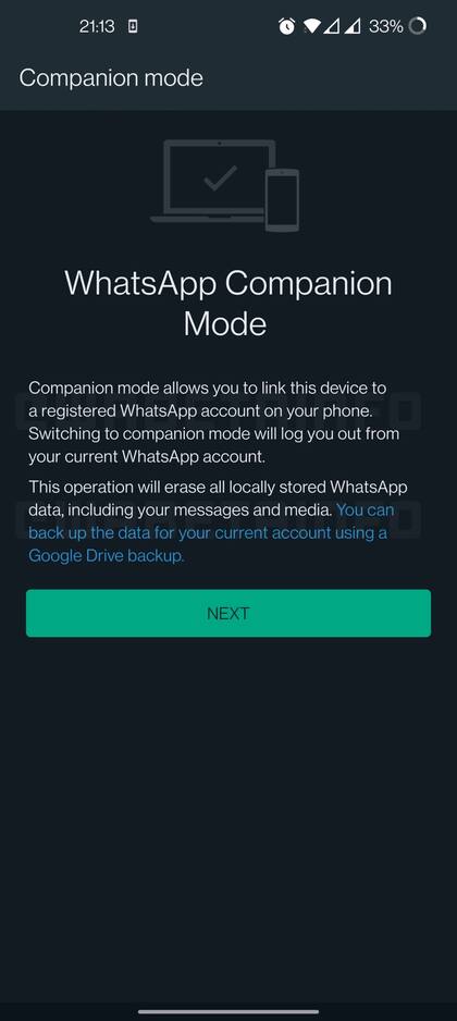 "Modo acompañante", la esperada función de WhatsApp, está cada vez más cerca (Foto: Gentileza wabetainfo.com)
