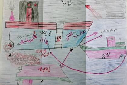 Mohammed Ali Malek, quien luego sería juzgado por tráfico humano, dibujó el momento de la colisión