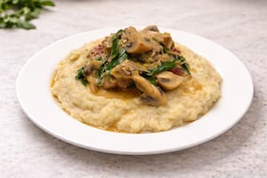 Mollejas al verdeo con puré de papa