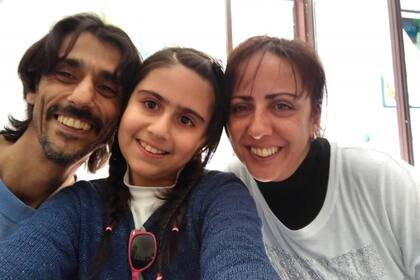 Momentos familiares: con su mujer y su hija