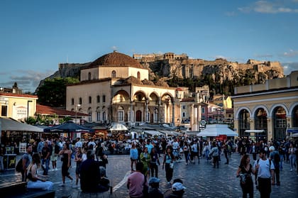 Monastiraki Square in Athens, Greece on April 18, 2024. Greece is one of the last countries in Europe to offer a golden visa program. (Hilary Swift/The New York Times)