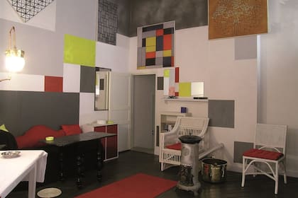 Recreación del estudio donde Mondrian vivió en París