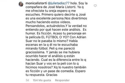 Mónica del Carril le respondió a Julieta Díaz por sus comentarios sobre un sketch de José María Listorti