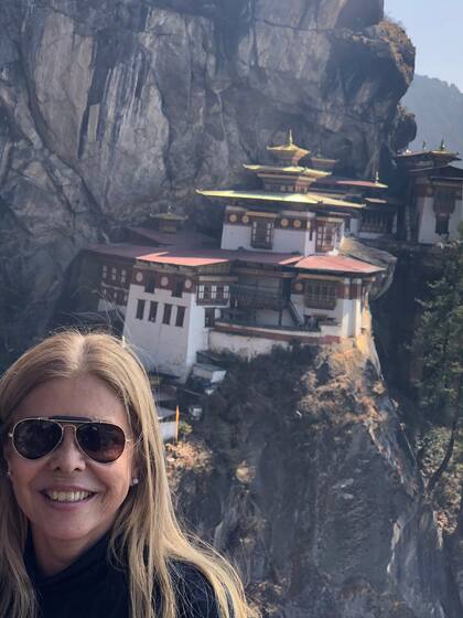 Mónica Manso visitó entre 160 y 170 países. La foto recuerda su paso por el Tíbet
