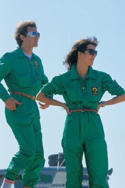 Carolina y Stefano, en Senegal, escala de París-Dakar, 1985.