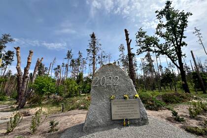 Monumento de “zona cero” de la defensa de Kiev en Moshchun