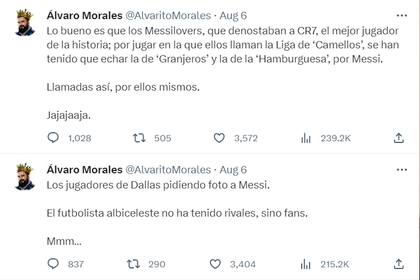 Morales también arremetió contra los fans del delantero argentino a quienes llamó como Messilovers