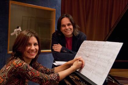 Morello y Espel, en la grabación del CD