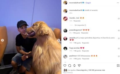 Morena Beltrán compartió imágenes junto a Blondel y Pomelo, la mascota de la pareja