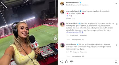 Morena Beltrán debutó como comentarista deportiva