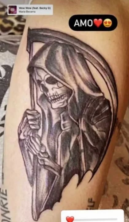 Morena Ria mostró su tatuaje de San La Muerte