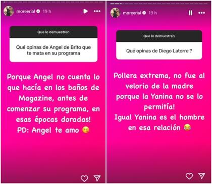 Morena Rial tajante contra Ángel De Brito y Diego Latorre