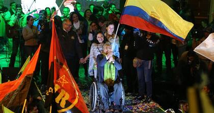 Moreno, junto a su mujer, celebró el triunfo en Quito