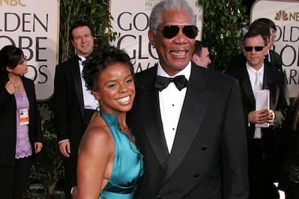 Morgan Freeman y Dena en una gala en Hollywood