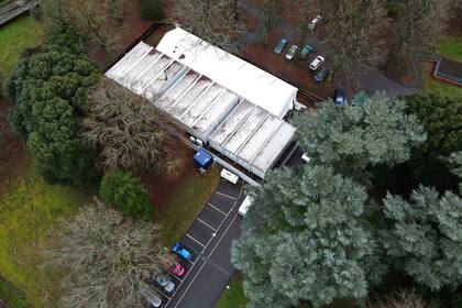 Morgues provisionales en Epsom, Reino Unido