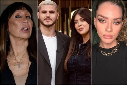 Moria Casán opinó sobre Mauro Icardi, Wanda Nara y la China Suárez (Foto: Fabian Marelli - LA NACION / Instagram @mauroicradi / @sangrejaponesa)