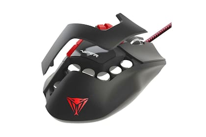 Mouse láser. Este es el mouse Viper V570 RGB, de Patriot. Cuenta con un botón de francotirador que brinda una ventaja táctica en las partidas. Además, está equipado con un sensor láser de precisión Xtreme e interruptores Omron para poder jugar con gran precisión. ($4200)