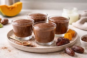 Mousse de cacao, calabaza y dátiles
