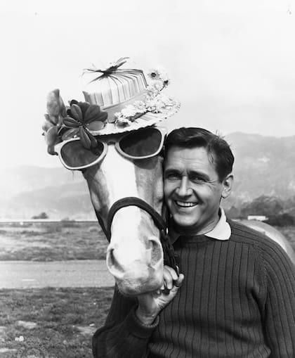 Alan Young junto a Mr. Ed