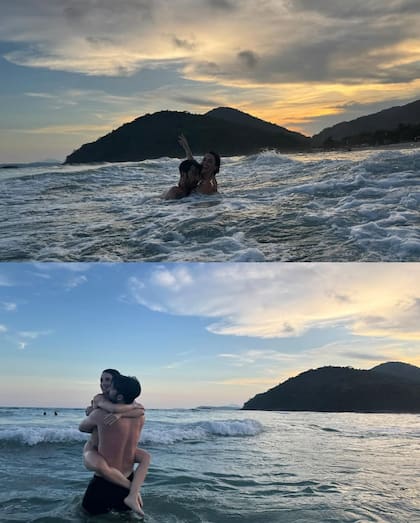 Mucho amor y complicidad en el mar entre Lali y Rosemblat