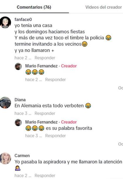 Muchos comentarios de usuarios de TikTok le dieron la razón a Mario Fernández, que contó que en Alemania los domingos todos los vecinos tienen que hacer prácticamente un silencio absoluto
