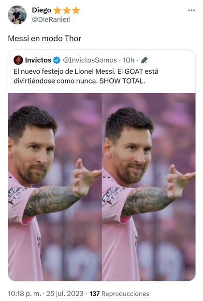 Muchos de los s hicieron alusión a que Messi emuló a Thor