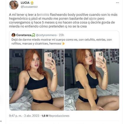 Muchos s criticaron que Coti se subió al body positive cuando tiene un cuerpo hegemónico