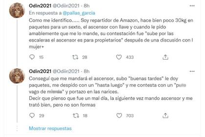 Muchos tuiteros se pusieron del lado del repartidor y contaron anécdotas similares de clientes que los maltrataron