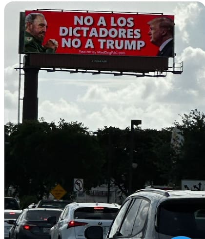 Muchos usuarios de X que viven en Miami publicaron sorprendidos la imagen del cartel