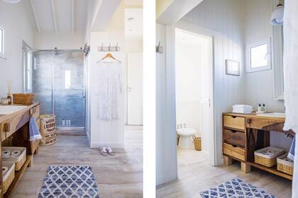 Mueble de guayubira (Lorenzo Cañete para Constructora VZ). Tapete y toallas (Blanquita Home). Mamparas, sanitarios y grifería (Navarro Ache).