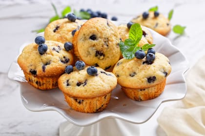 Muffins de avena y arándanos.