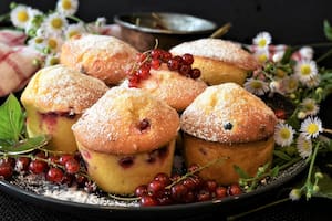Muffins de grosellas rojas