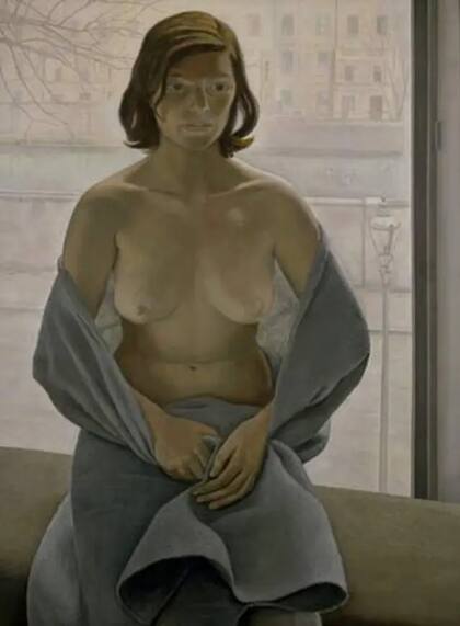 "Mujer con frazada" (Girl in a blanket), obra de Lucian Freud, 1953. Colección privada.