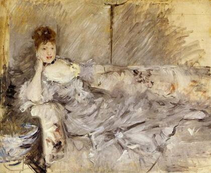 "Mujer reclinada de gris", Berthe Morisot (1879)