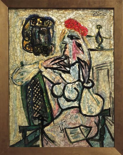 Mujer sentada con sombrero rojo, el cuadro redescubierto