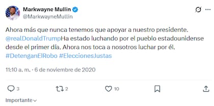 Mullin apoy los dichos del actual presidente sobre las elecciones de 2020