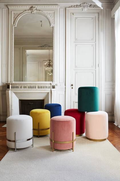 MULTICOLOR. Creado para aportar personalidad y vestir cualquier interior, puff Estoile está realizado en terciopelo de algodón
@esteedeco