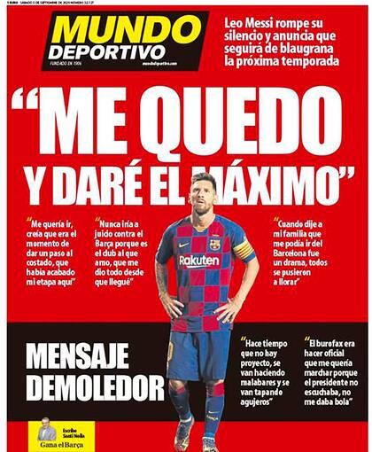 El catalán Mundo Deportivo: "Me quedo y daré el máximo".