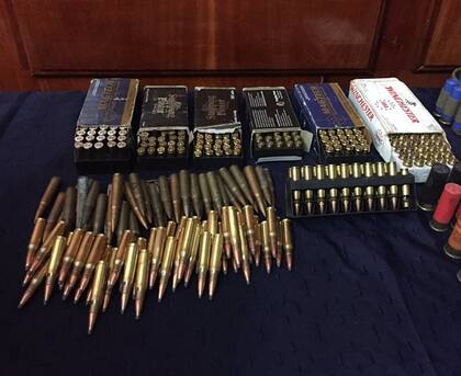 Municiones incautadas a una banda de secuestradores