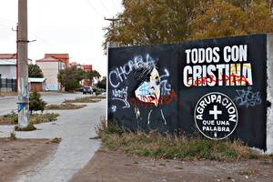 Mural de Cristina Kirchner en el barrio APAP de Río Gallegos