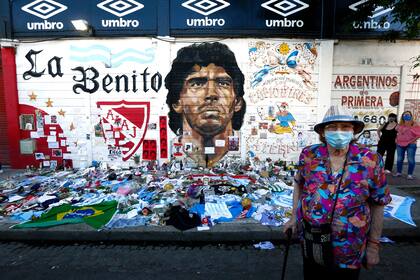 Mural de El Marian en la cancha de Argentinos Juniors sobre la calle Boyaca