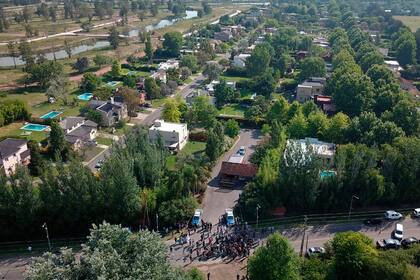 Una vista aérea del barrio San Andrés, donde murió Maaradona.